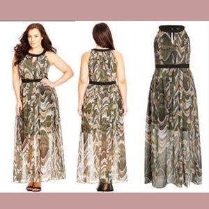 NEW City Chic Halter Keyhole‎ Chiffon Maxi Gown [ L / 20 ]